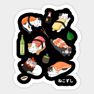 Nekozushi Cute Kawaii Cat Sushi Sticker